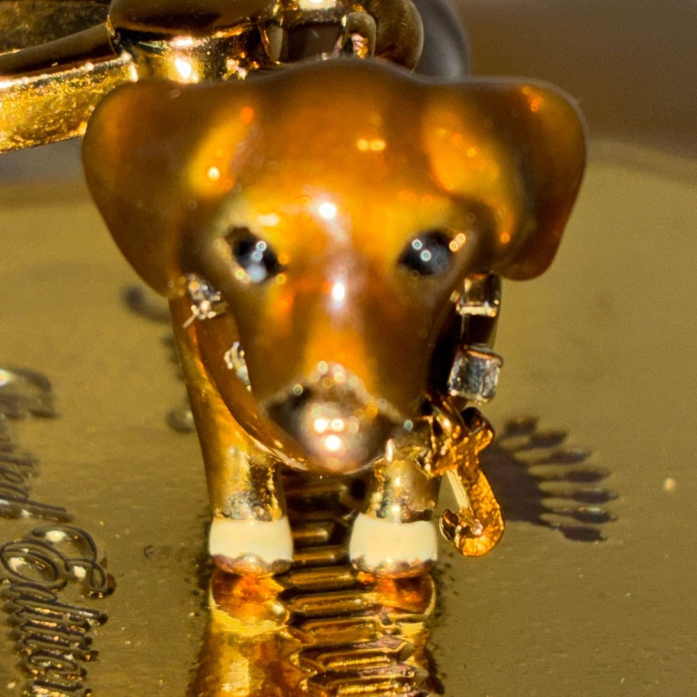 Y2K VINTAGE Juicy Couture DACHSHUND Dog charm RARE Brown PENDANT